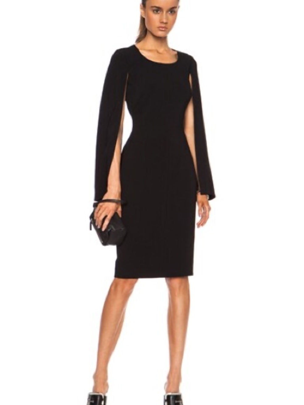 Pristine Vintage Haute Couture GIVENCHY Black Split Cape Dress